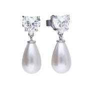 Earrings - heart cubic zirconia